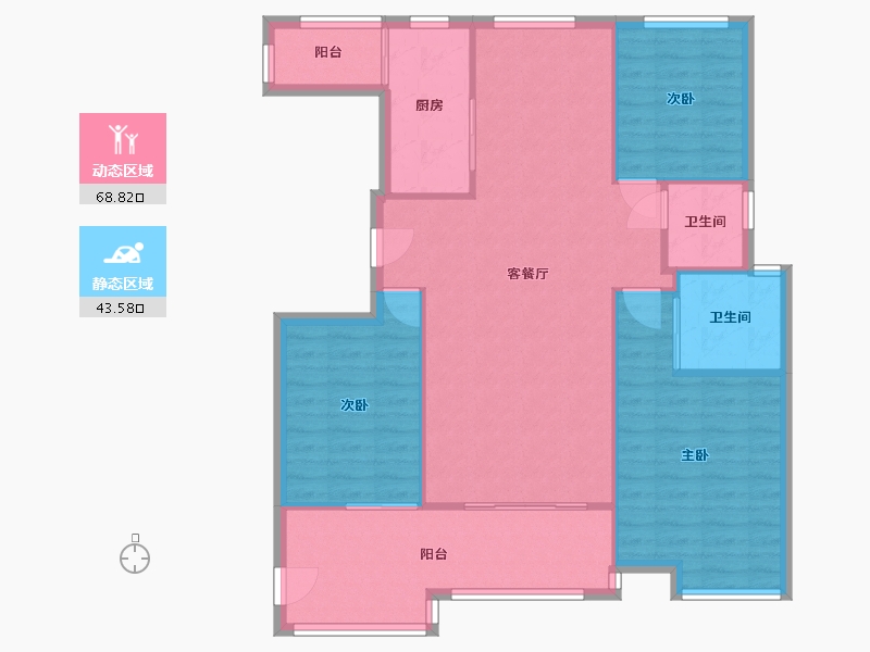 江西省-南昌市-幸福时光滨河壹品-三期-86.15-户型库-动静分区