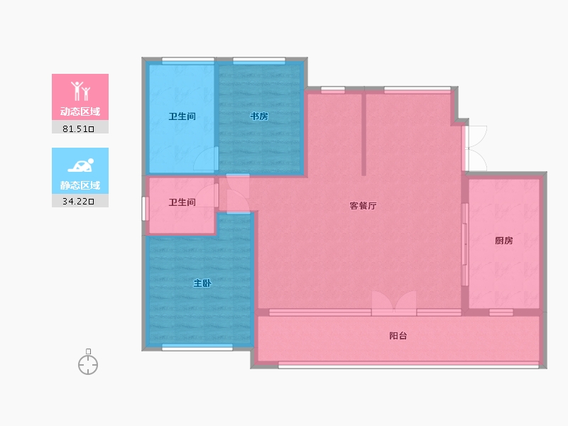 陕西省-汉中市-蓝城春风江南-200.00-户型库-动静分区