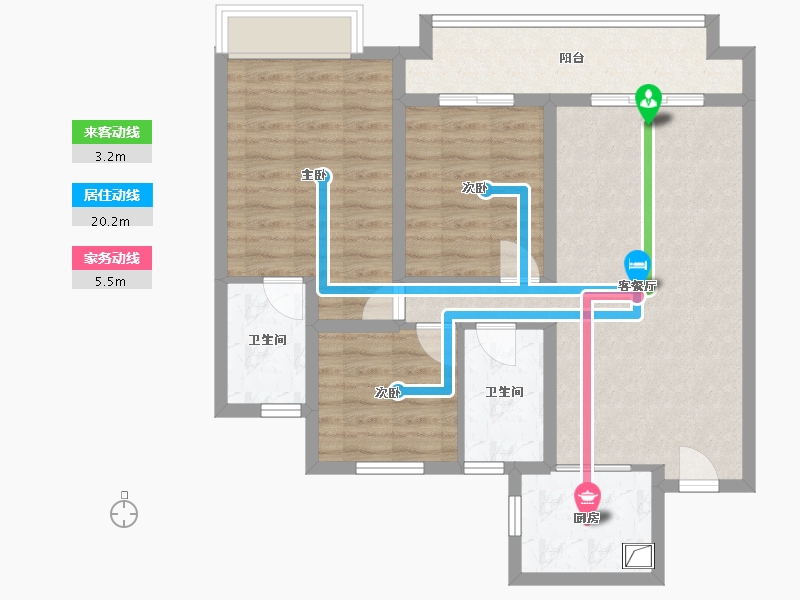 浙江省-丽水市-天悦湾-86.40-户型库-动静线