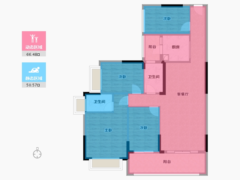 广东省-肇庆市-锦龙凤凰城花园-103.70-户型库-动静分区