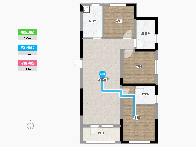 辽宁省-沈阳市-明华彩虹里-83.00-户型库-动静线