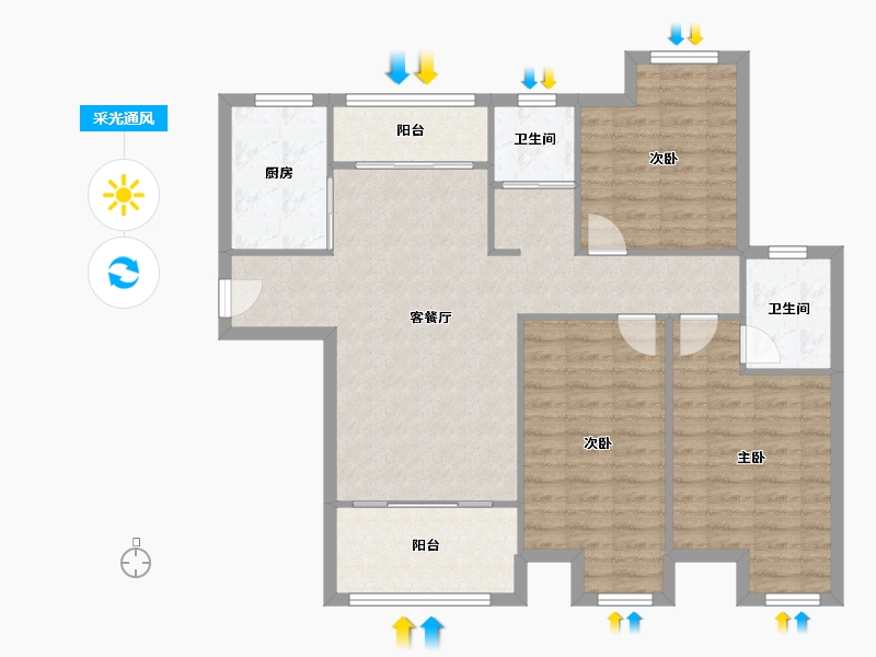 江西省-赣州市-商都嘉园-102.02-户型库-采光通风