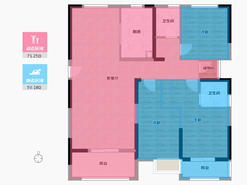 湖北省-黄冈市-时代佳园-114.23-户型库-动静分区