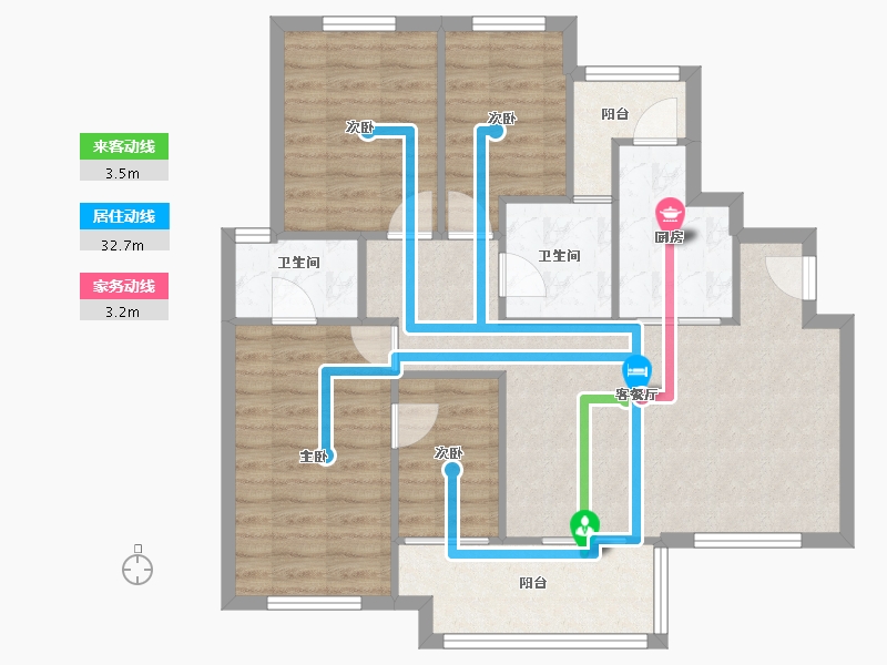 湖北省-武汉市-万科红郡-109.60-户型库-动静线