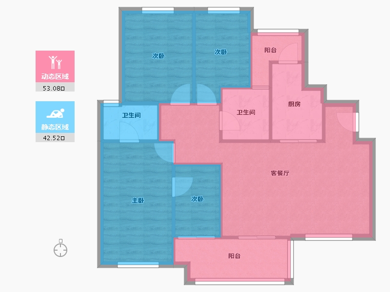 湖北省-武汉市-万科红郡-109.60-户型库-动静分区