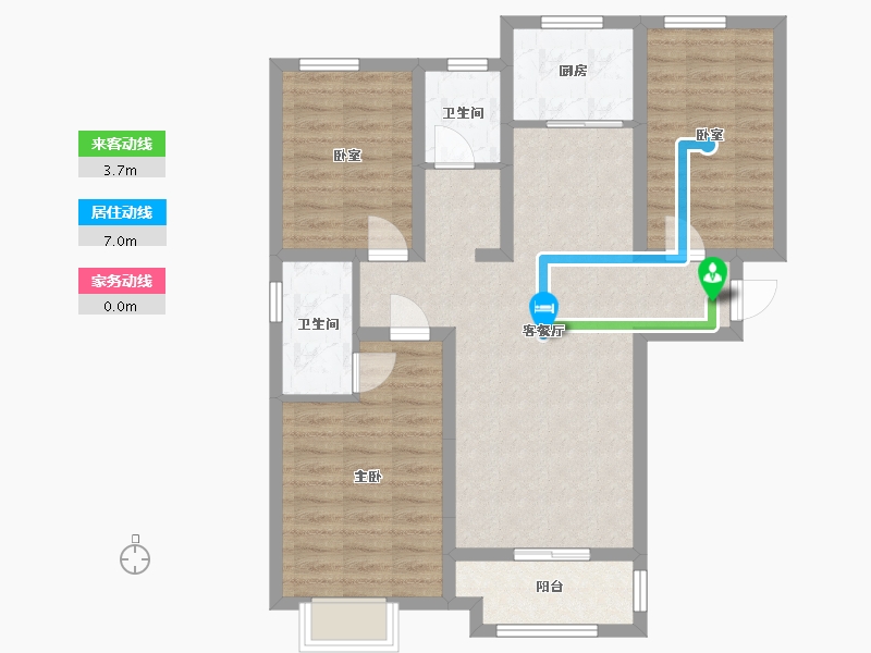 河南省-新乡市-天安名邸-二期-106.40-户型库-动静线