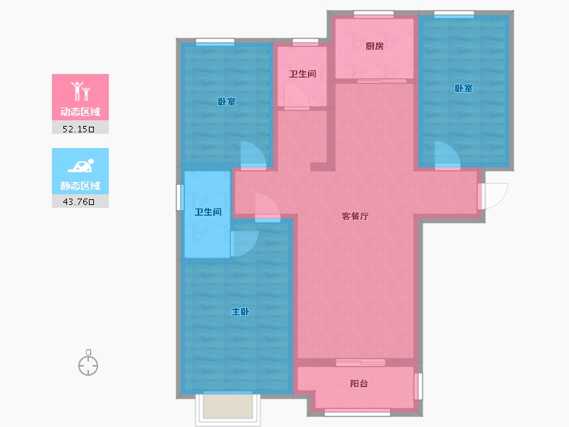 河南省-新乡市-天安名邸-二期-106.40-户型库-动静分区