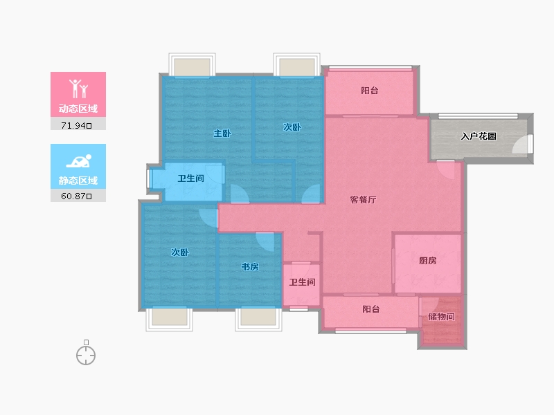 四川省-成都市-理工东苑-西区-124.80-户型库-动静分区