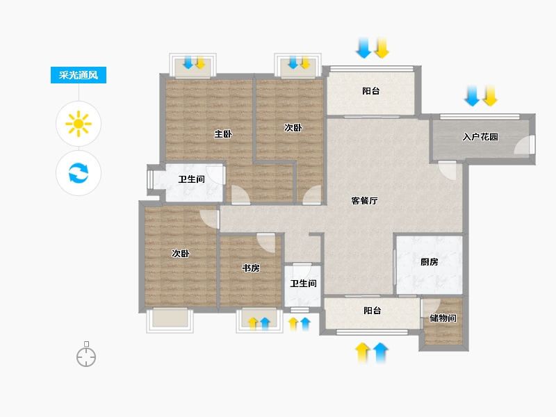 四川省-成都市-理工东苑-西区-124.80-户型库-采光通风