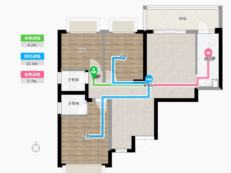 广西壮族自治区-南宁市-桂粮小区-84.00-户型库-动静线