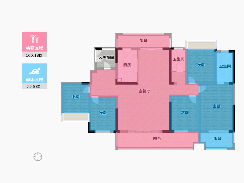 贵州省-贵阳市-金茂观山湖-167.58-户型库-动静分区