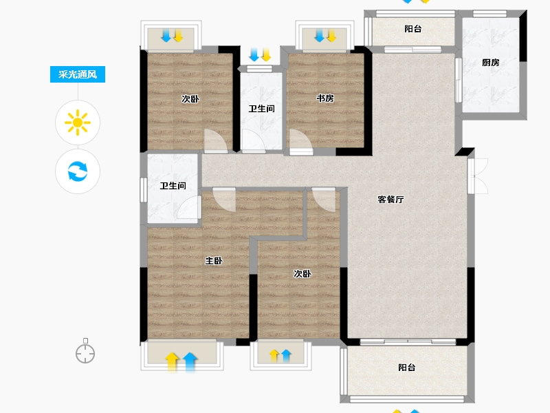 江西省-赣州市-石人花苑-112.40-户型库-采光通风