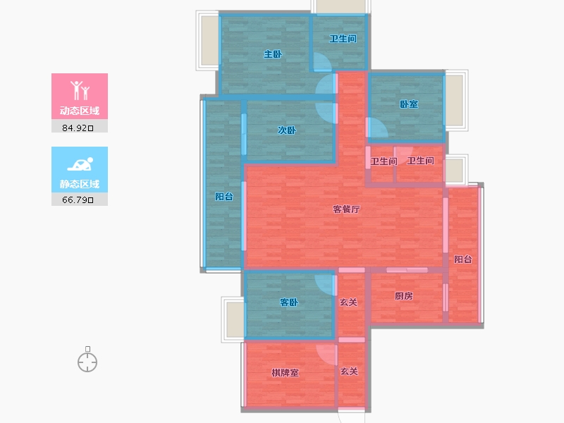 湖南省-衡阳市-衡缘新城-133.50-户型库-动静分区