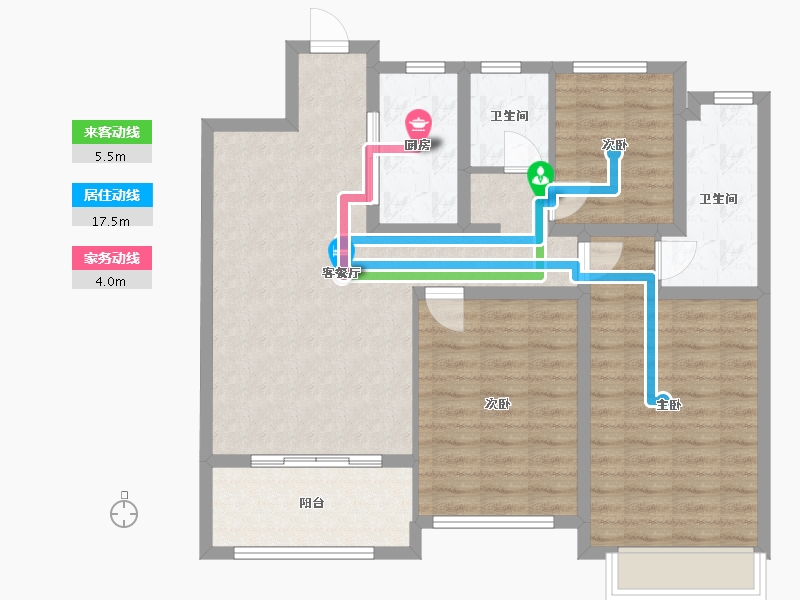 山东省-菏泽市-舜都新城-88.00-户型库-动静线