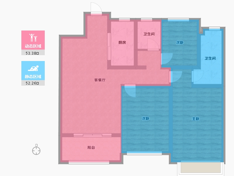 山东省-菏泽市-舜都新城-88.00-户型库-动静分区