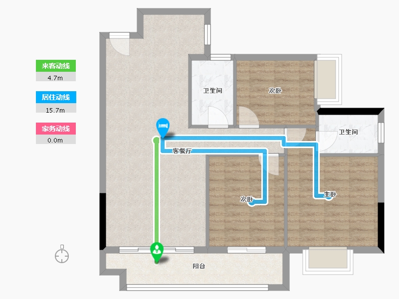 广西壮族自治区-梧州市-苍海1号(住宅小区)-84.54-户型库-动静线