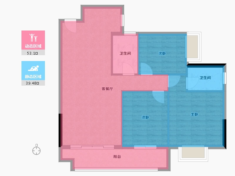 广西壮族自治区-梧州市-苍海1号(住宅小区)-84.54-户型库-动静分区