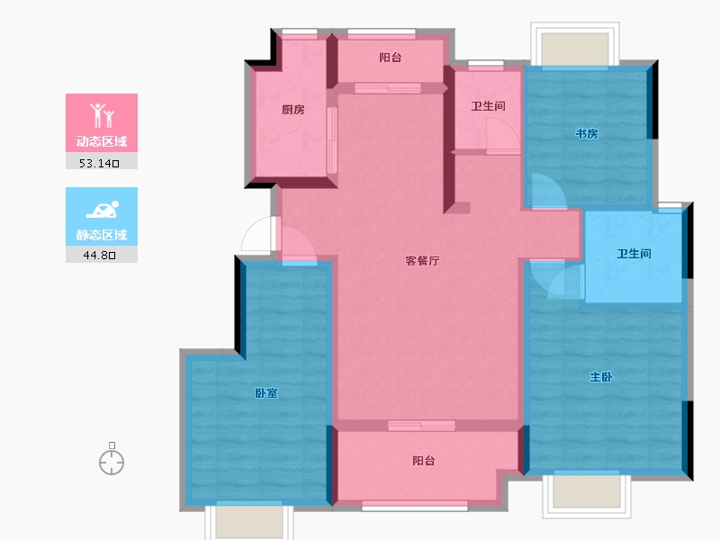 江西省-南昌市-九珑府-86.40-户型库-动静分区