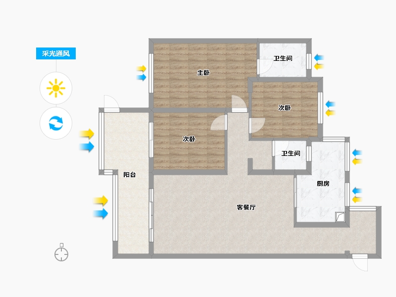 湖南省-怀化市-滨江1号-112.00-户型库-采光通风