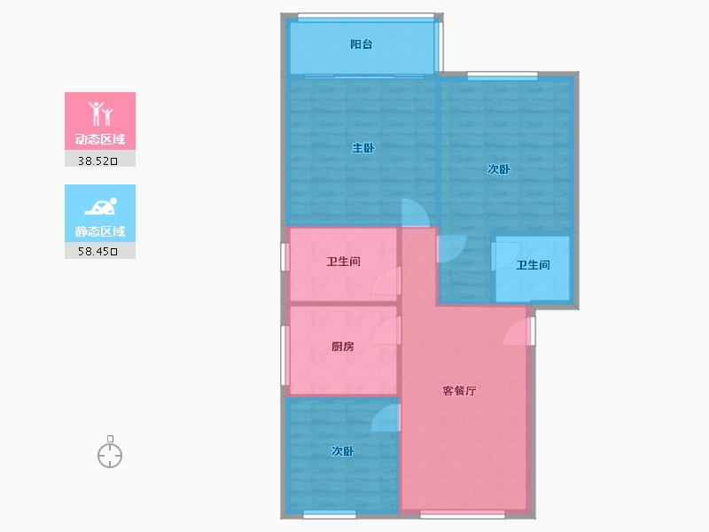 上海-上海市-新黄路11弄小区-81.92-户型库-动静分区