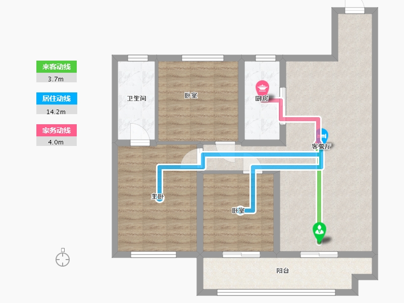 山东省-菏泽市-明泰第一城-85.50-户型库-动静线