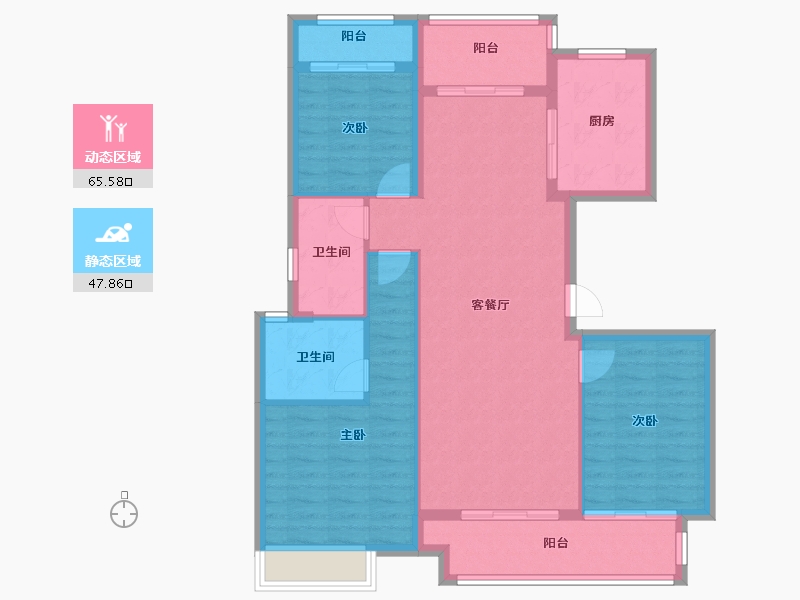 安徽省-宣城市-中建蓝城宣城桃花源-102.84-户型库-动静分区