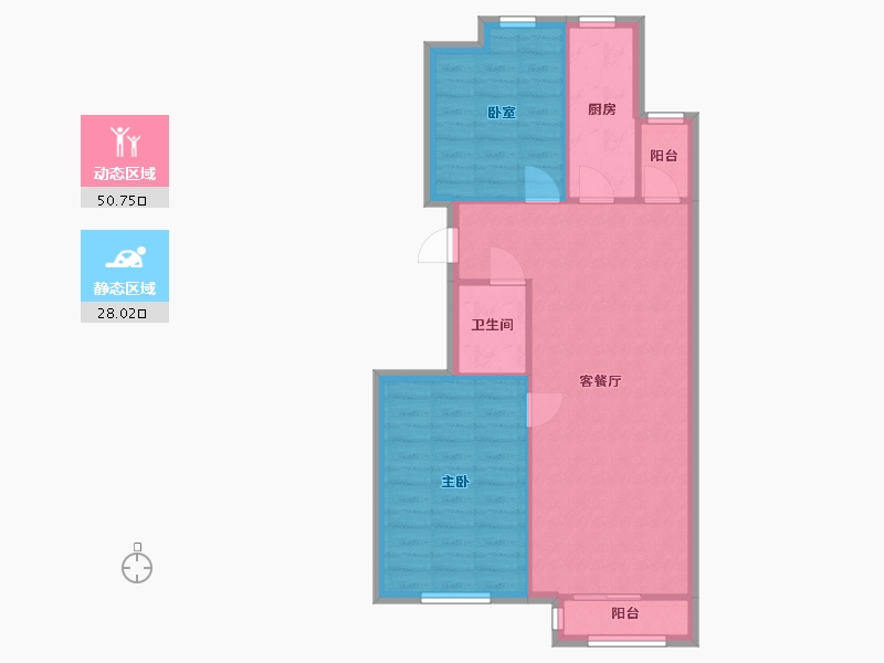 北京-北京市-海怡庄园-东区-86.40-户型库-动静分区