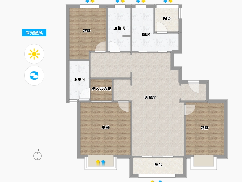 山东省-济南市-西城济水上苑-112.00-户型库-采光通风