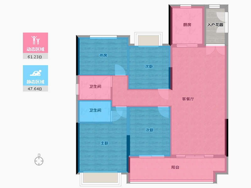 湖南省-株洲市-爱琴海中央城-107.20-户型库-动静分区