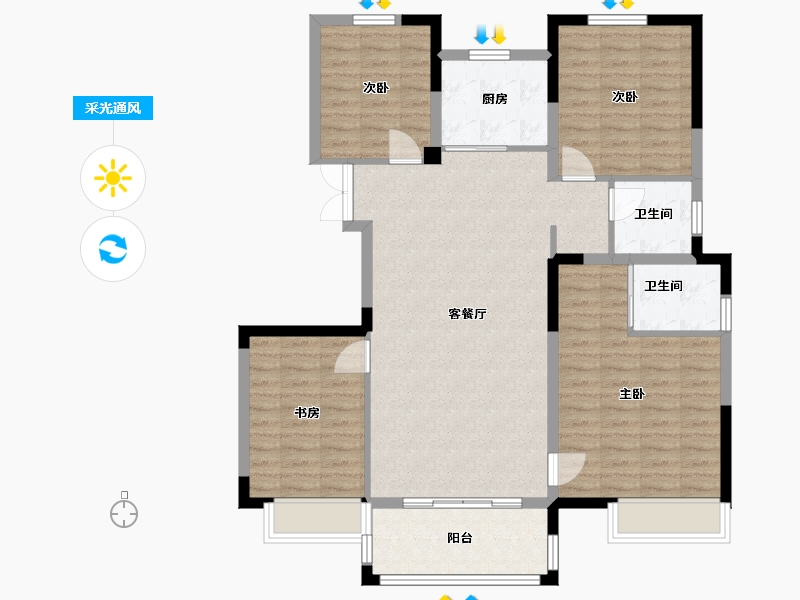 新疆维吾尔自治区-阿克苏地区-智慧城-109.00-户型库-采光通风