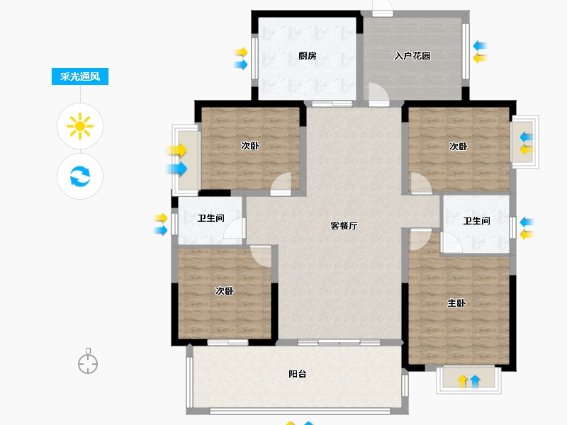 湖南省-邵阳市-汇富金街-134.99-户型库-采光通风