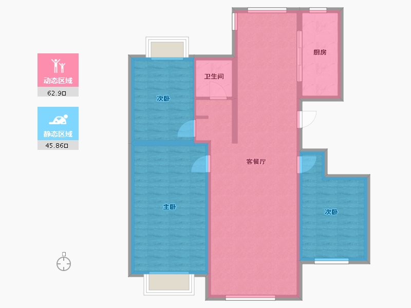 江苏省-连云港市-福馨佳园-102.40-户型库-动静分区