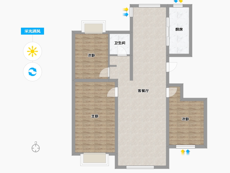 江苏省-连云港市-福馨佳园-102.40-户型库-采光通风