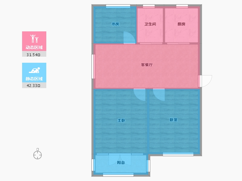 江苏省-苏州市-友联二村-64.00-户型库-动静分区