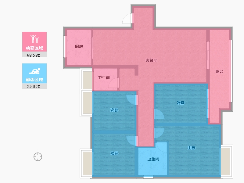 安徽省-阜阳市-红星天玺湾-115.31-户型库-动静分区