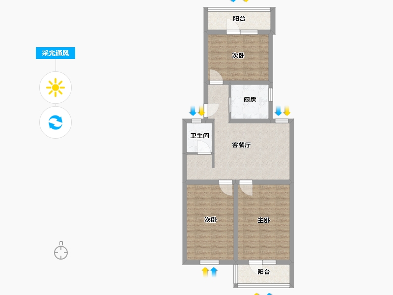 北京-北京市-梅源里-73.01-户型库-采光通风