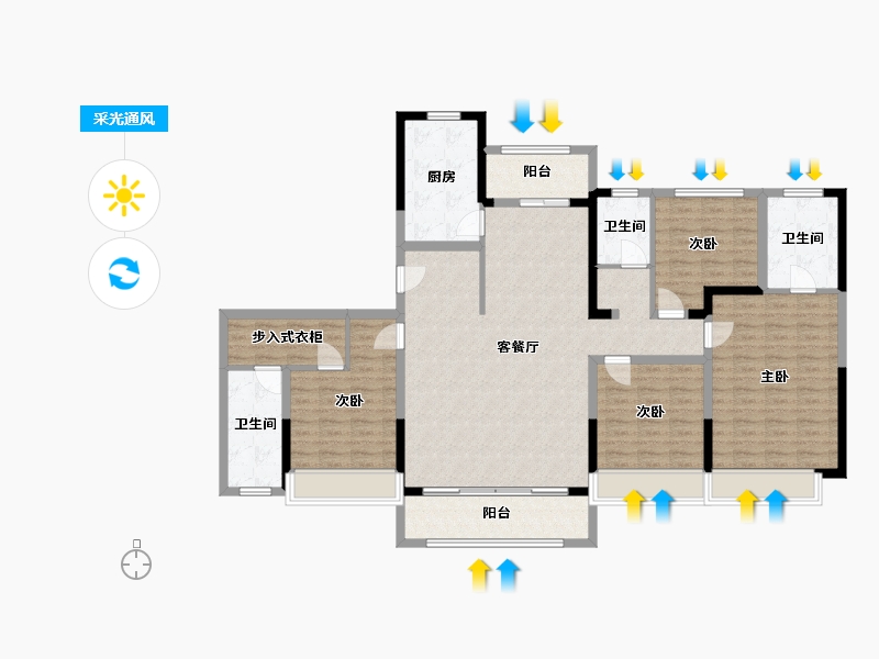 山东省-济宁市-幸福里嘉苑-145.60-户型库-采光通风