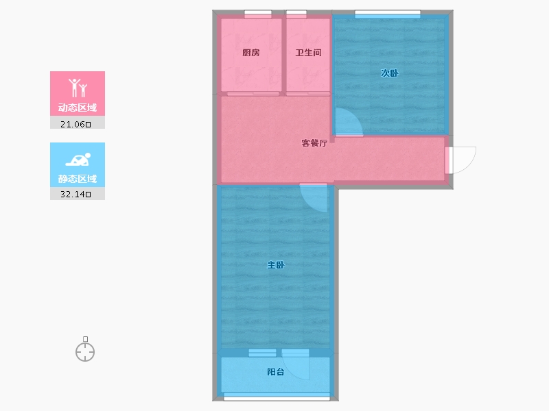 北京-北京市-八里庄-43.60-户型库-动静分区