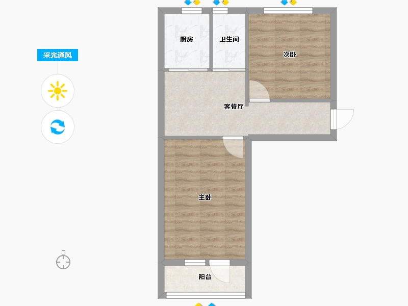 北京-北京市-八里庄-43.60-户型库-采光通风