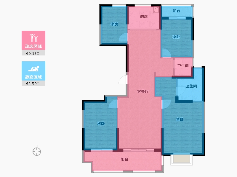 江苏省-徐州市-星科印象-110.40-户型库-动静分区