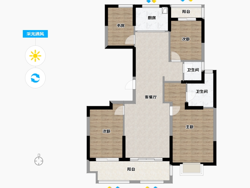 江苏省-徐州市-星科印象-110.40-户型库-采光通风