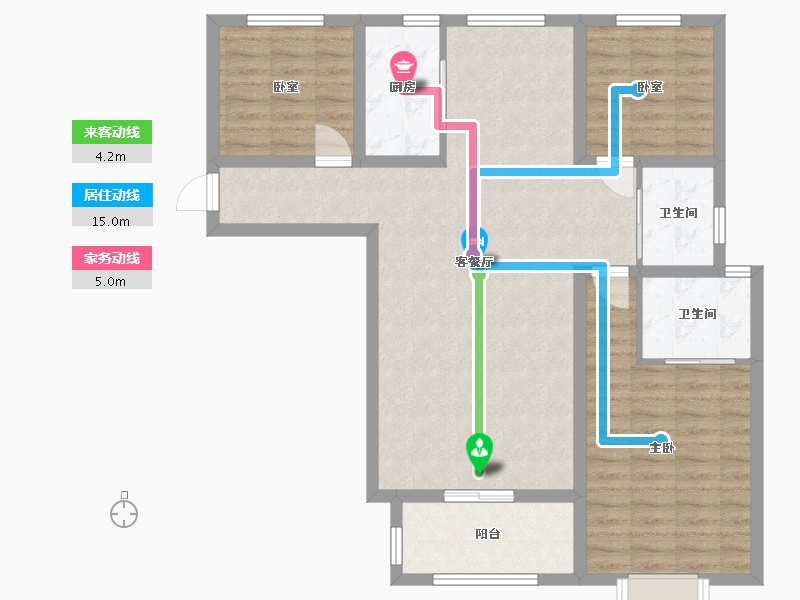 新疆维吾尔自治区-喀什地区-天福公园学府-103.20-户型库-动静线