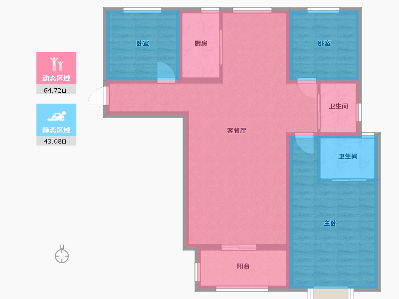 新疆维吾尔自治区-喀什地区-天福公园学府-103.20-户型库-动静分区