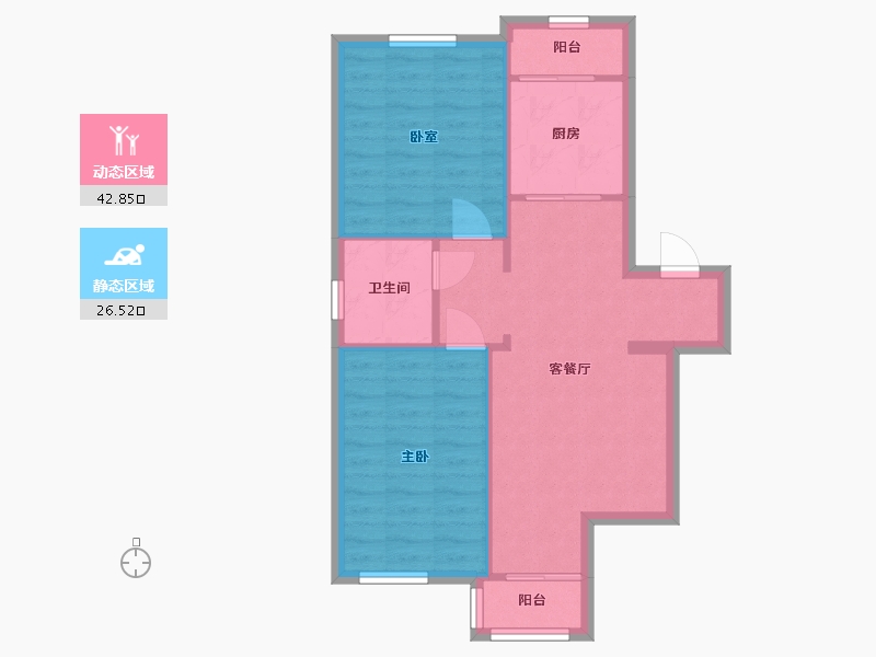 北京-北京市-枣园尚城-66.00-户型库-动静分区