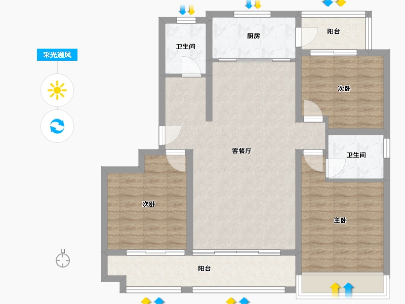 山东省-日照市-名门旺福-98.40-户型库-采光通风