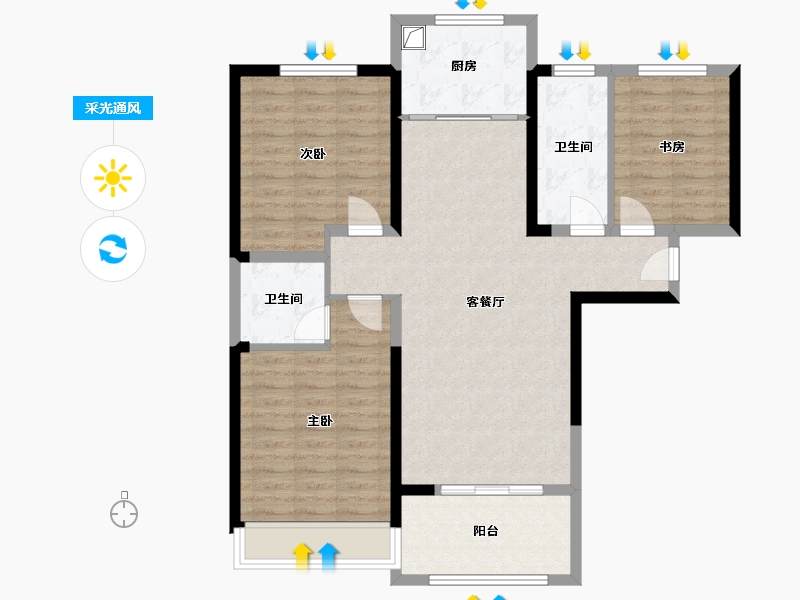 河南省-平顶山市-九龙广场-96.80-户型库-采光通风