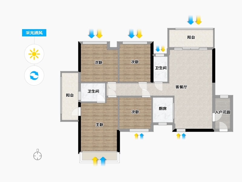 广西壮族自治区-贺州市-碧水名庭-112.26-户型库-采光通风