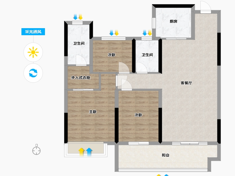 江苏省-盐城市-文澜府-95.20-户型库-采光通风