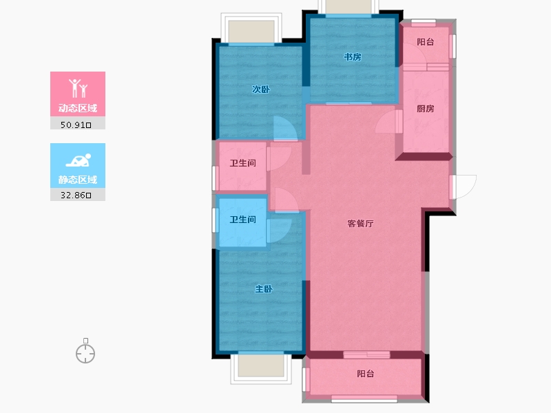 广西壮族自治区-柳州市-国际城-85.71-户型库-动静分区