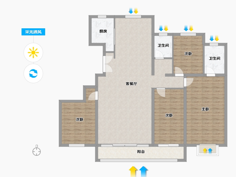 河北省-邢台市-东方御园-116.00-户型库-采光通风